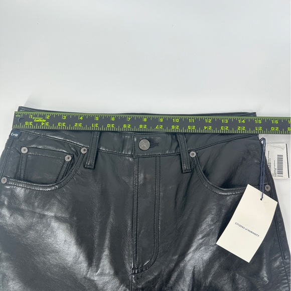 Citizens of Humanity Jolene High Rise Black Leather Straight Leg Jeans Size 27 - Picture 14 of 16